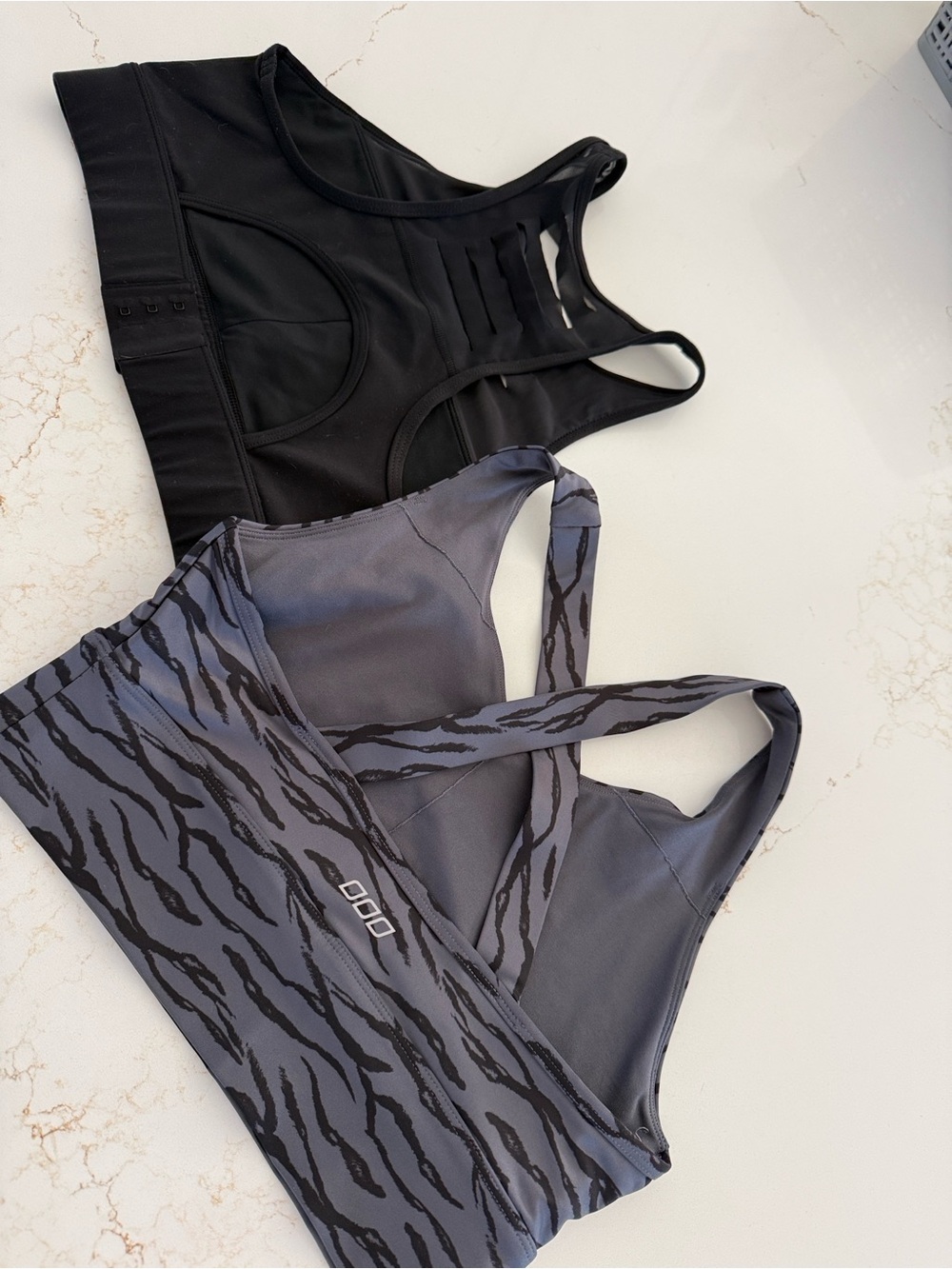 Lorne Jane (2) Women’s Sports Bras - Black & Charcoal Zebra